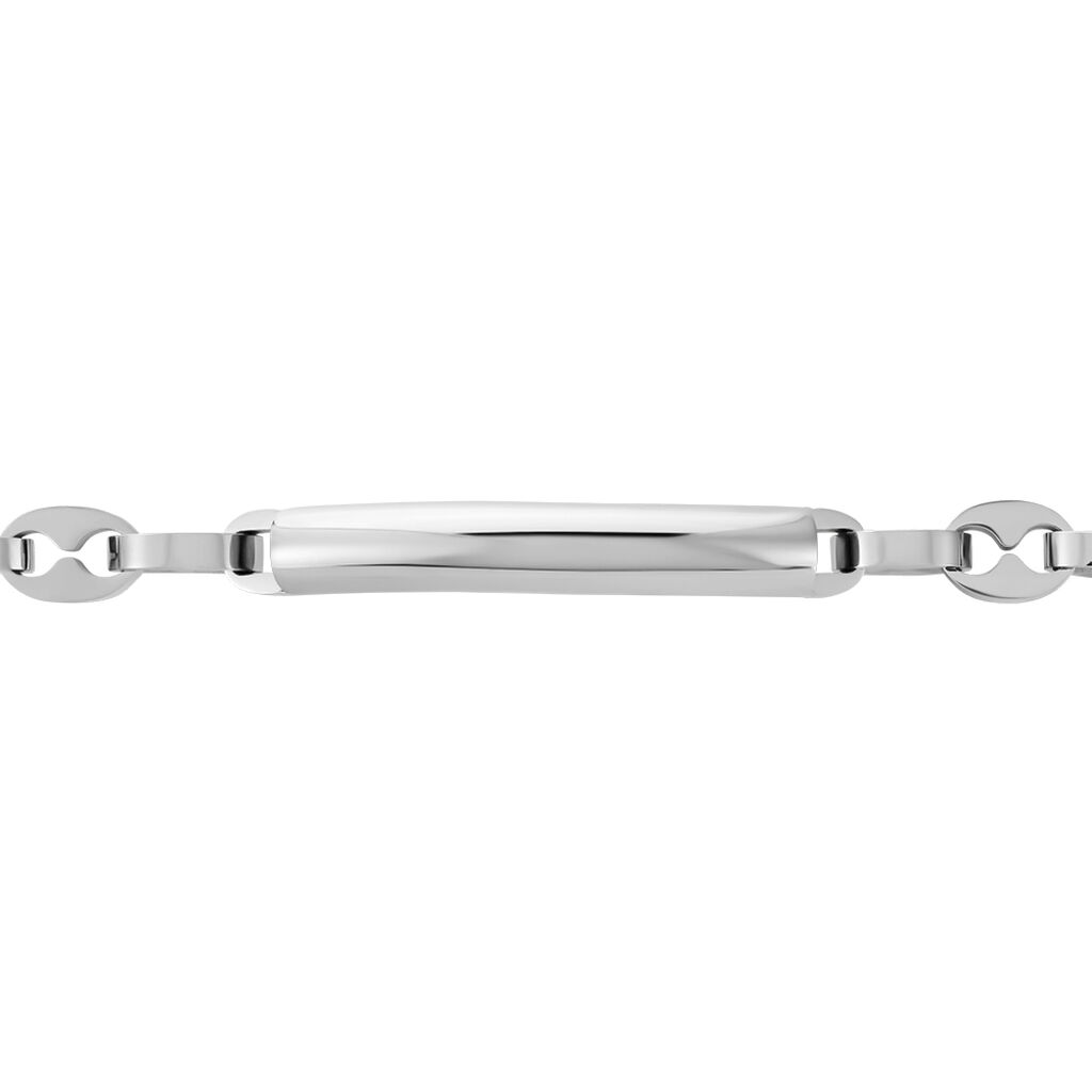 Bracelet Identitée Zion Acier Blanc - Gourmettes Homme | Histoire d’Or