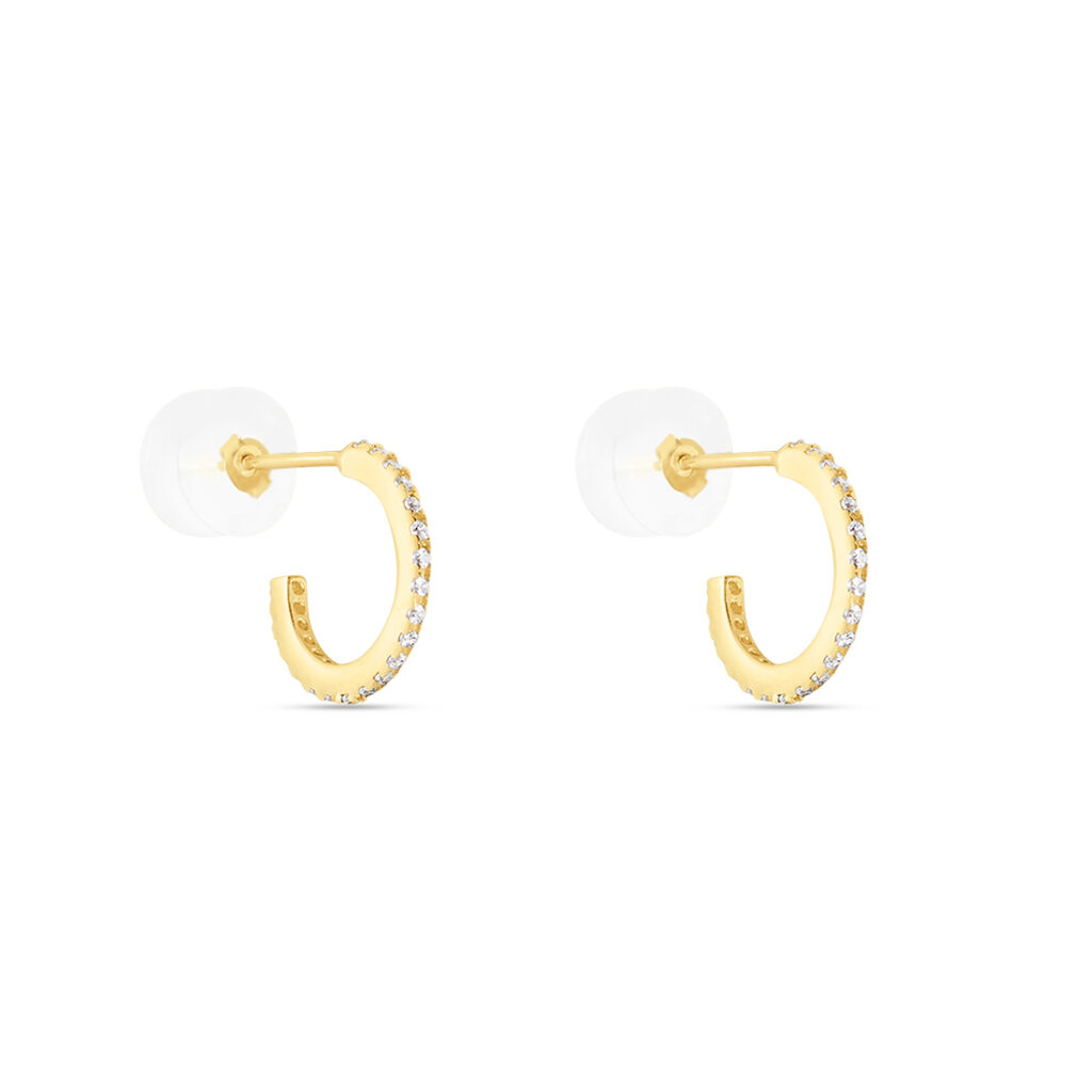 Cr&eacute;oles Or Jaune Brodie Oxyde De Zirconium - Boucles d'oreilles cr&eacute;oles Femme | Histoire d&rsquo;Or