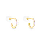 Cr&eacute;oles Or Jaune Brodie Oxyde De Zirconium - Boucles d'oreilles cr&eacute;oles Femme | Histoire d&rsquo;Or