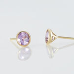 Boucles D'oreilles Puces Parmeclos Or Jaune Amethyste - Clous d'oreilles Femme | Histoire d&rsquo;Or