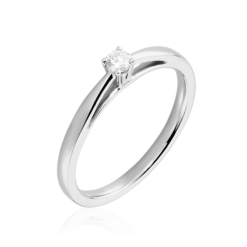 Bague Solitaire Iris Or Blanc Diamant - Bagues solitaires Femme | Histoire d’Or