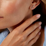 Boucles D'Oreilles Puces Eclat d'Aurore Argent Blanc Oxyde De Zirconium - Boucles d'oreilles fantaisie Femme | Histoire d&rsquo;Or