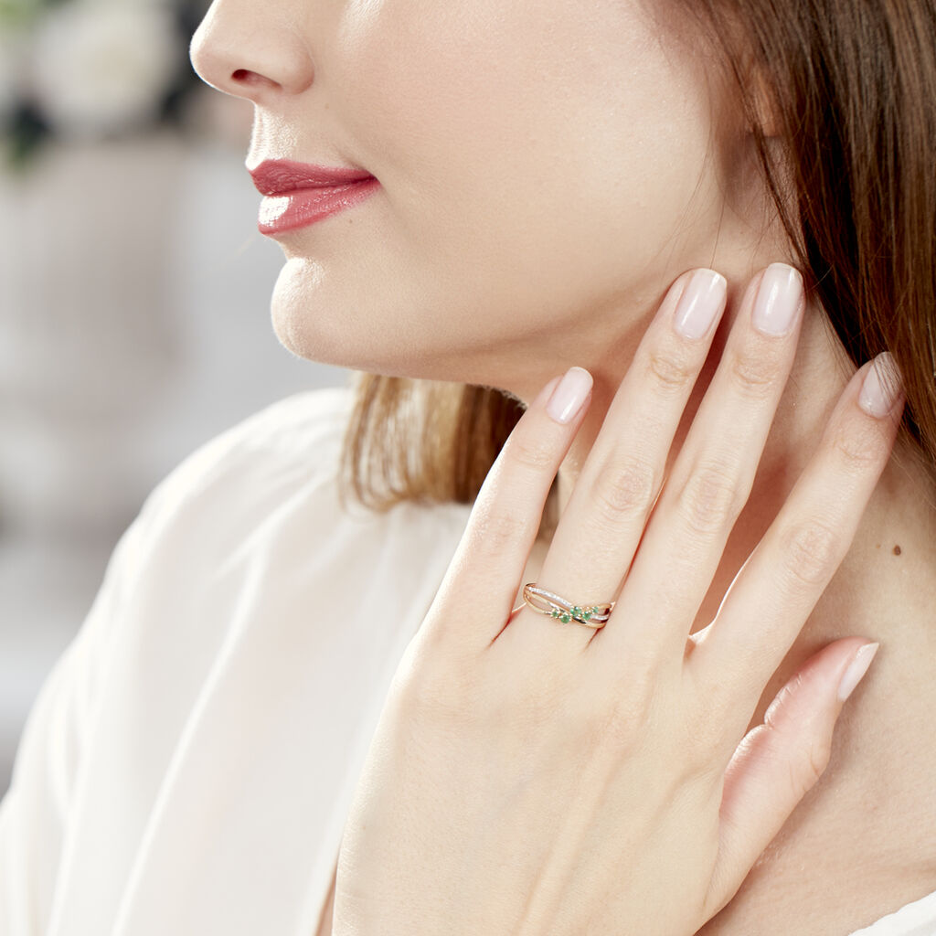 Bague Amarylis Or Jaune Emeraude Diamant - Bagues avec pierre Femme | Histoire d’Or