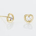 Boucles D'oreilles Puces Daria Cœur Or Jaune Oxyde De Zirconium - Clous d'oreilles Famille | Histoire d’Or