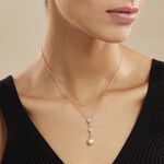 Collier Lynes Argent Rose Perle De Culture Et Oxyde De Zirconium - Colliers fantaisie Femme | Histoire d&rsquo;Or