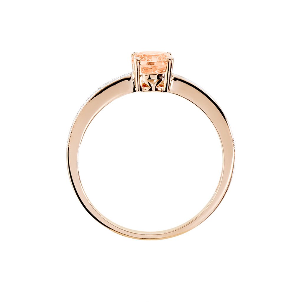 Bague Adelina Or Rose Morganite Et Oxyde De Zirconium - Bagues solitaires Femme | Histoire d&rsquo;Or