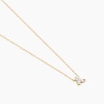 Collier Usoa Or Jaune Diamant Synth&eacute;tique - Colliers Femme | Histoire d&rsquo;Or