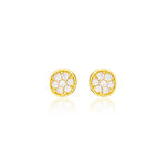 Boucles D'oreilles Puces Pastille Serti Clos Or Jaune Oxyde - Clous d'oreilles Femme | Histoire d&rsquo;Or