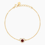 Bracelet Red Velvet Argent Dor&eacute; A L'Or 750/1000 Rhodolite Oxyde De Zirconium - F&ecirc;te des m&egrave;res Femme | Histoire d&rsquo;Or