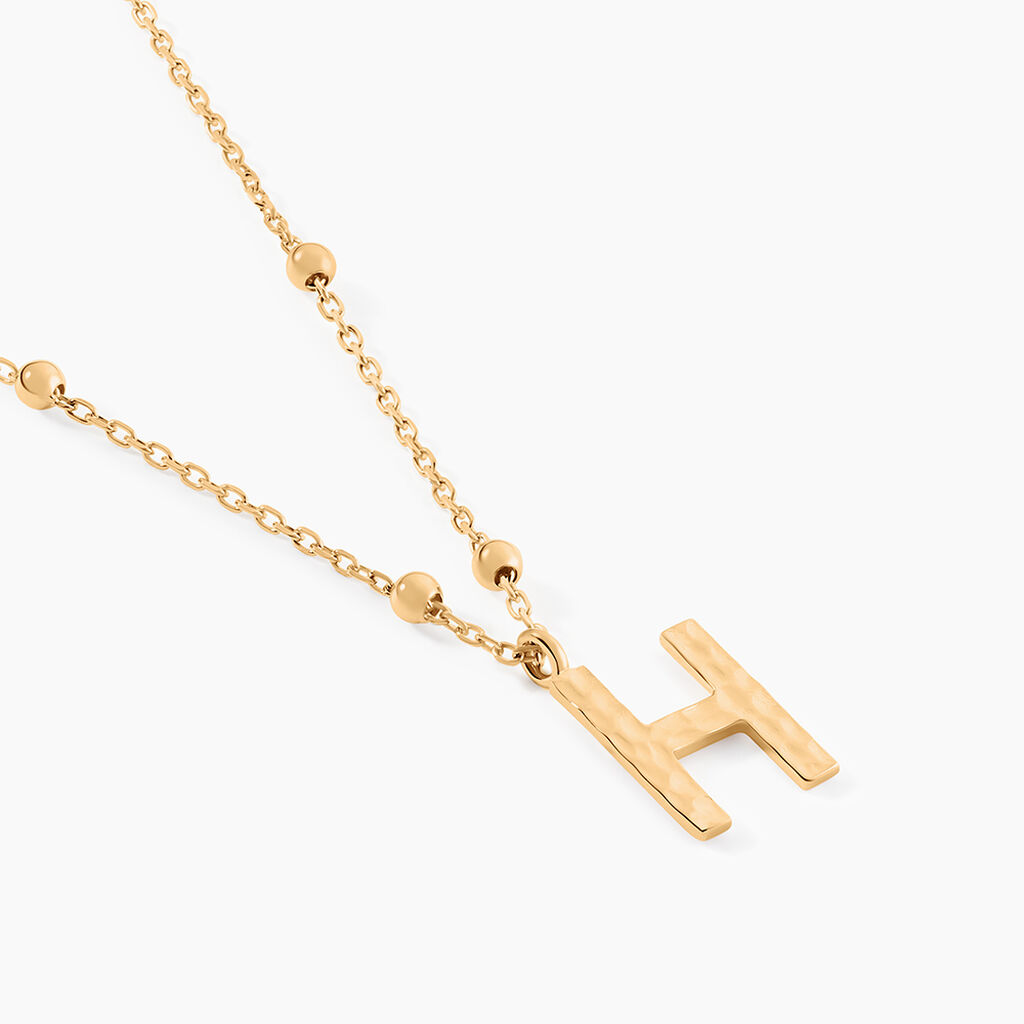 Collier Plaqu&eacute; Or Jaune Lettra - Colliers fantaisie Femme | Histoire d&rsquo;Or