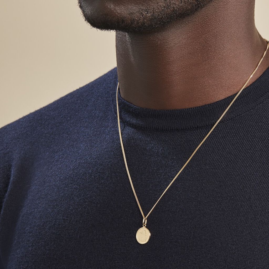 Pendentif Ange Rond Or Jaune - Pendentifs Baptême Famille | Histoire d’Or