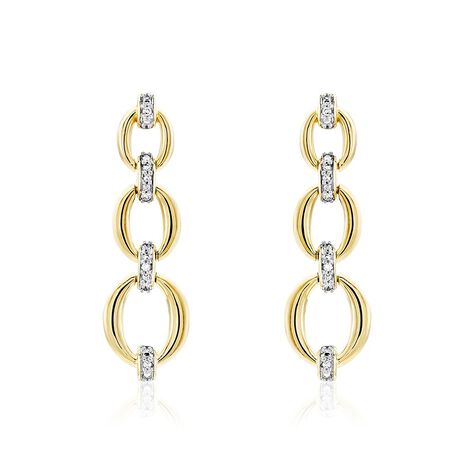 Boucles D'oreilles Pendantes Abban Or Jaune Diamant - Boucles d'oreilles pendantes Femme | Histoire d’Or