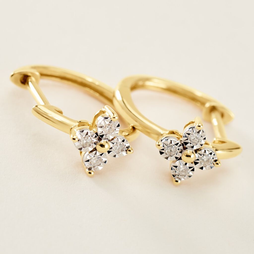 Cr&eacute;oles Eternal Spring Or Jaune Diamant - Boucles d'oreilles cr&eacute;oles Femme | Histoire d&rsquo;Or