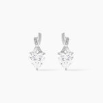 Boucles D'oreilles Puces Clothilde Or Blanc Oxyde De Zirconium - Clous d'oreilles Femme | Histoire d&rsquo;Or