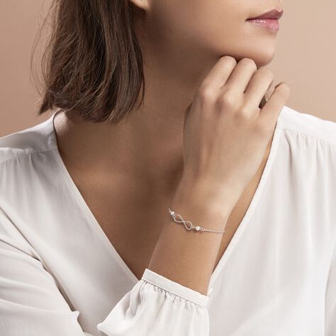 Bracelet Aliya Argent Blanc Pierre De Synthese - Bracelets Femme | Histoire d’Or