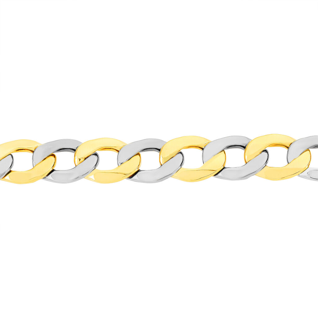 Bracelet Iris Or Bicolore Maille Gourmette - Bracelets chaîne Homme | Histoire d’Or