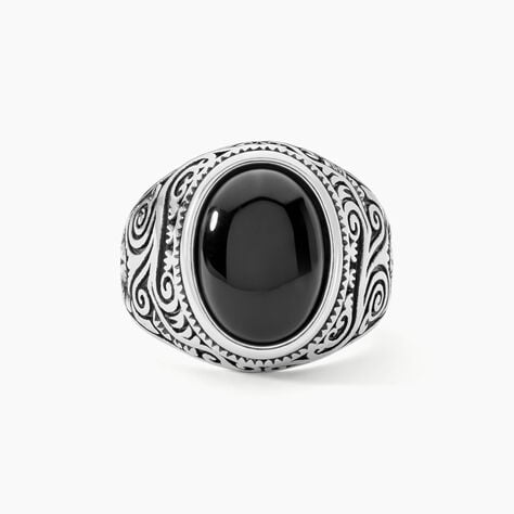 Chevaliere Zayn Acier Inoxydable Blanc Verre - Bagues solitaires Homme | Histoire d&rsquo;Or