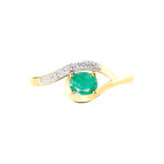 Bague Sagesse Or Jaune Emeraude Et Diamant - Bagues solitaires Femme | Histoire d&rsquo;Or