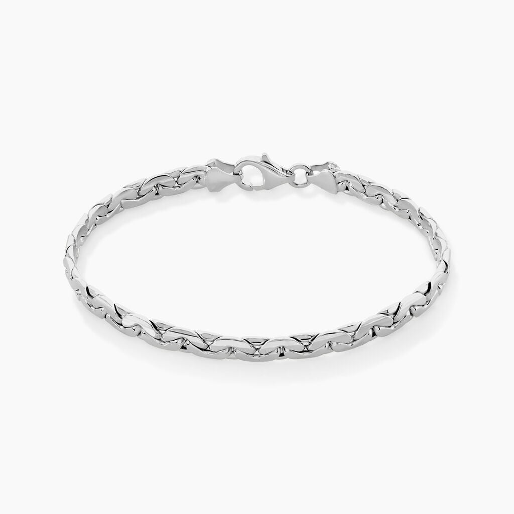 Bracelet Ivy Maille Haricot Or Blanc - Bracelets cha&icirc;ne Femme | Histoire d&rsquo;Or