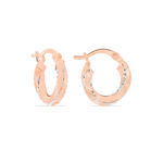 Creoles Argent Rose Diane - Boucles d'oreilles cr&eacute;oles Femme | Histoire d&rsquo;Or