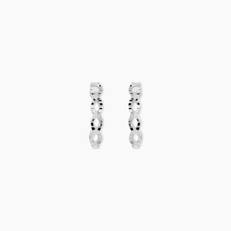Créoles Kezya Argent Blanc - Boucles d'oreilles créoles Femme | Histoire d’Or