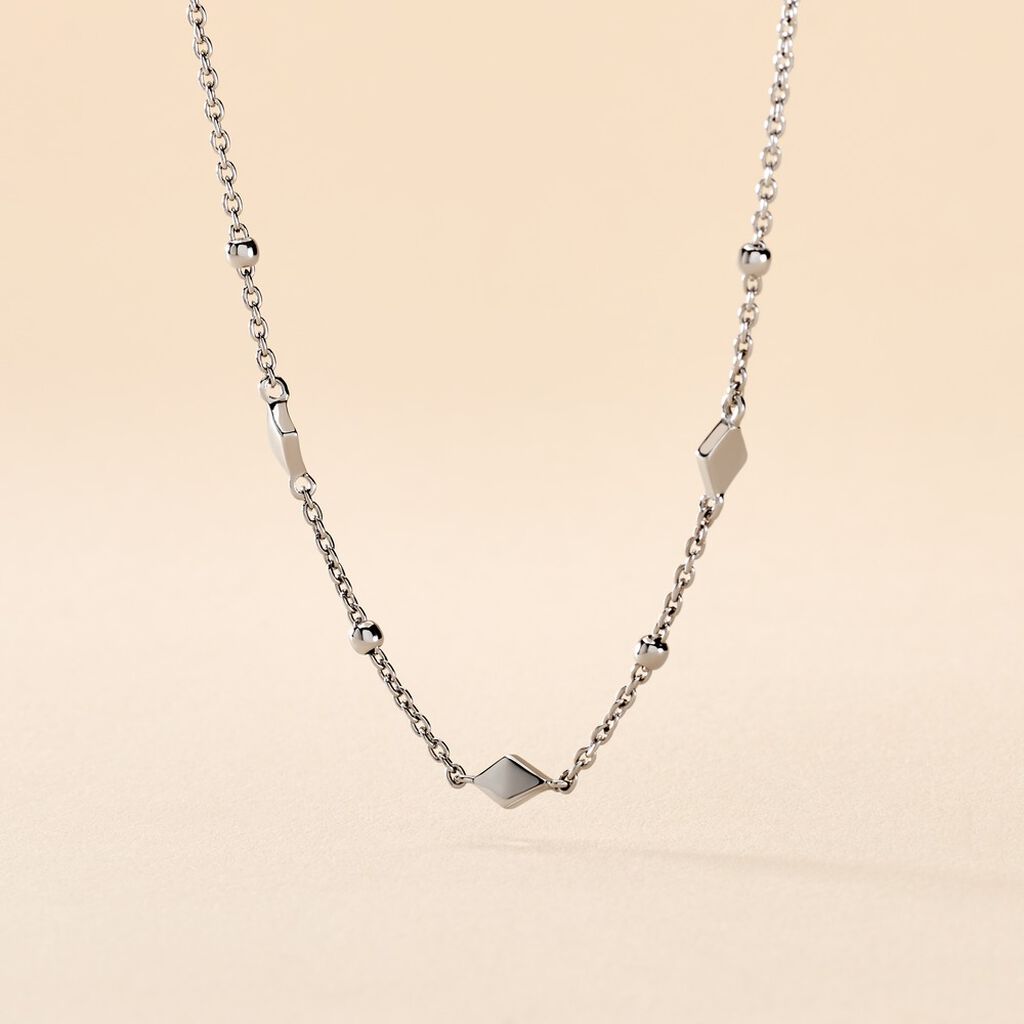 Collier Fancy Argent Blanc - Ras de cou Femme | Histoire d’Or