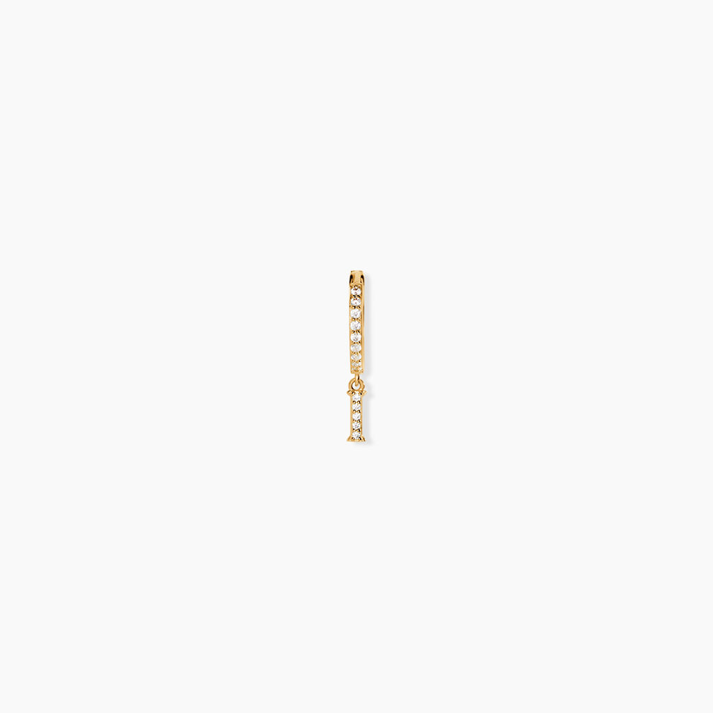 Cr&eacute;ole Unitaire L&eacute;ria Or Jaune Oxydes De Zirconium - Boucles d'oreilles empierr&eacute;es Femme | Histoire d&rsquo;Or