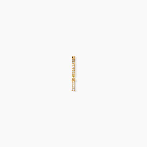 Cr&eacute;ole Unitaire L&eacute;ria Or Jaune Oxydes De Zirconium - Boucles d'oreilles empierr&eacute;es Femme | Histoire d&rsquo;Or