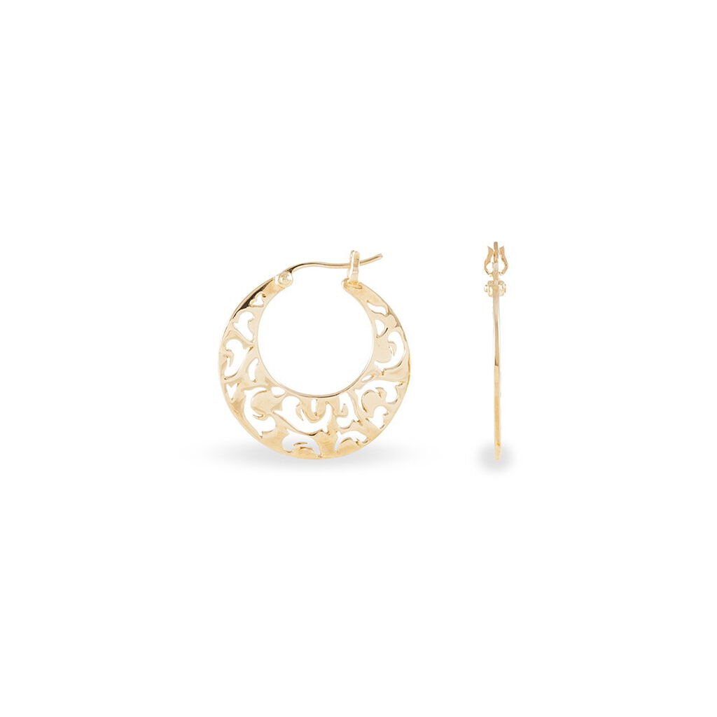 Créoles Tyfene Plaqué Or Jaune - Boucles d'oreilles créoles Femme | Histoire d’Or