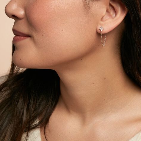 Bijoux D'oreilles Astrid Plaqué Or Jaune Oxyde De Zirconium - Boucles d'oreilles fantaisie Femme | Histoire d’Or