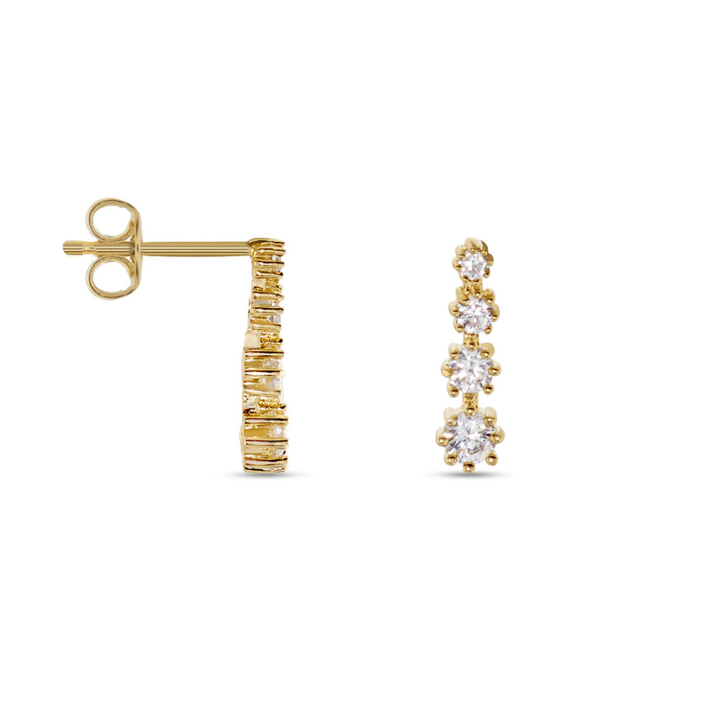 Boucles D'oreilles Pendantes Plaqué Or Beisiris Oxydes De Zirconium - Boucles d'oreilles fantaisie Femme | Histoire d’Or