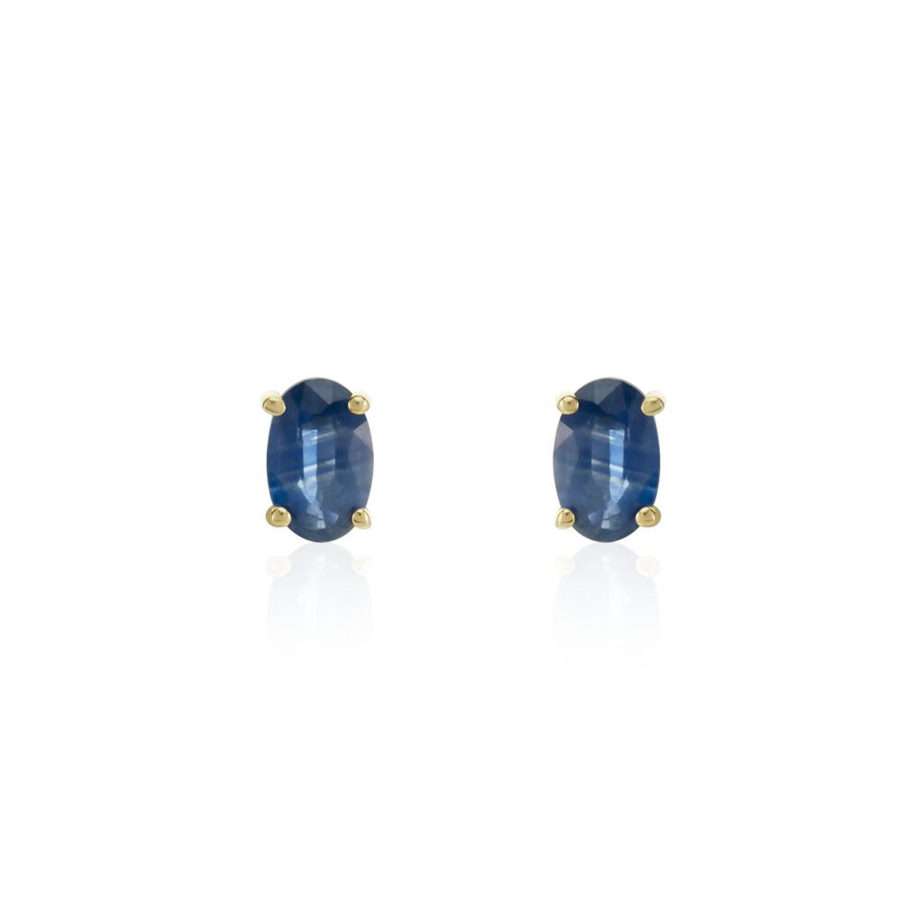 Boucles D'oreilles Puces Or Jaune Bellona Saphir - Clous d'oreilles Femme | Histoire d’Or