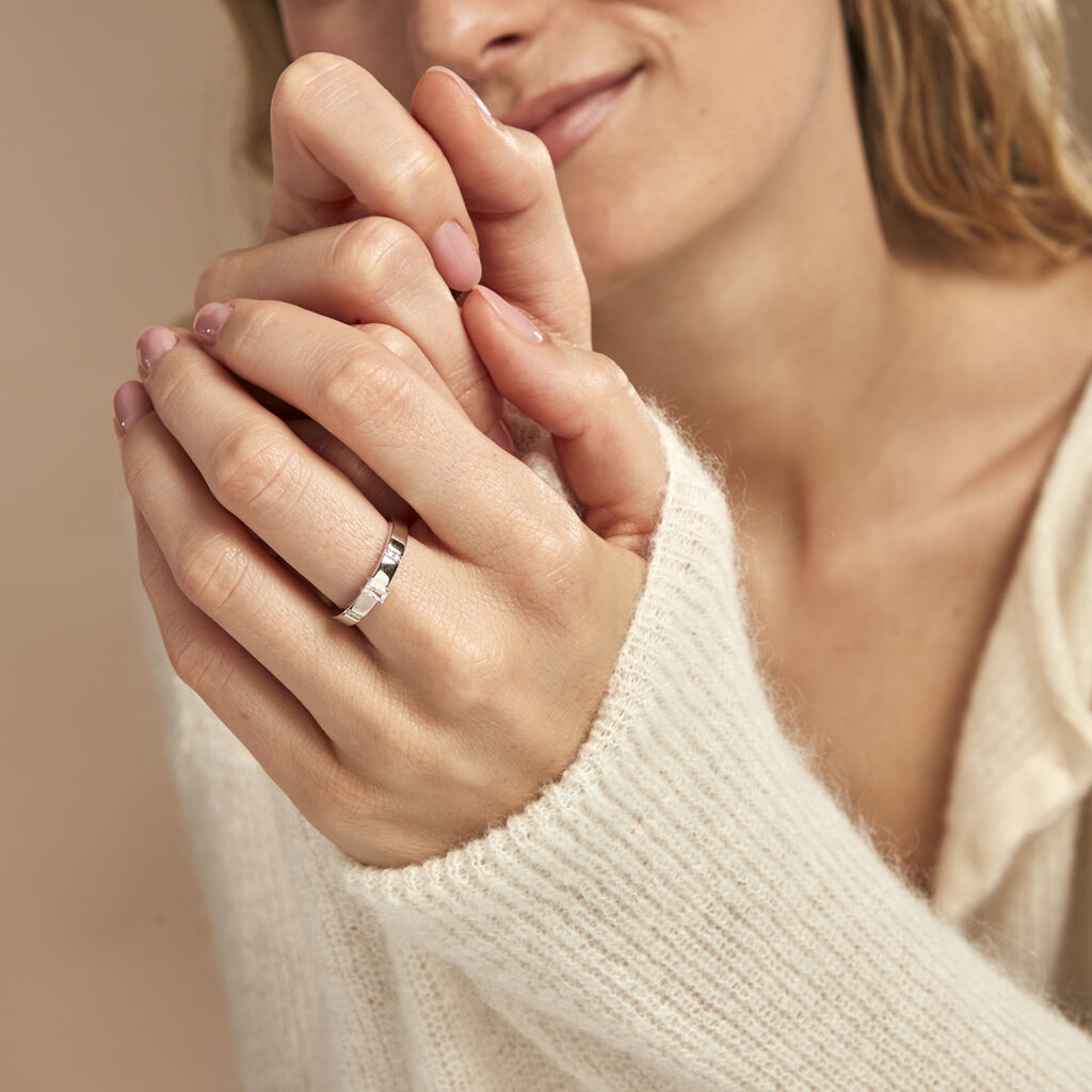 Bague Frey Argent Blanc Oxyde De Zirconium - Bagues solitaires Femme | Histoire d’Or