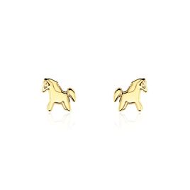 Boucles D'oreilles Puces Freyia Cheval Or Jaune - Clous d'oreilles Enfant | Histoire d’Or