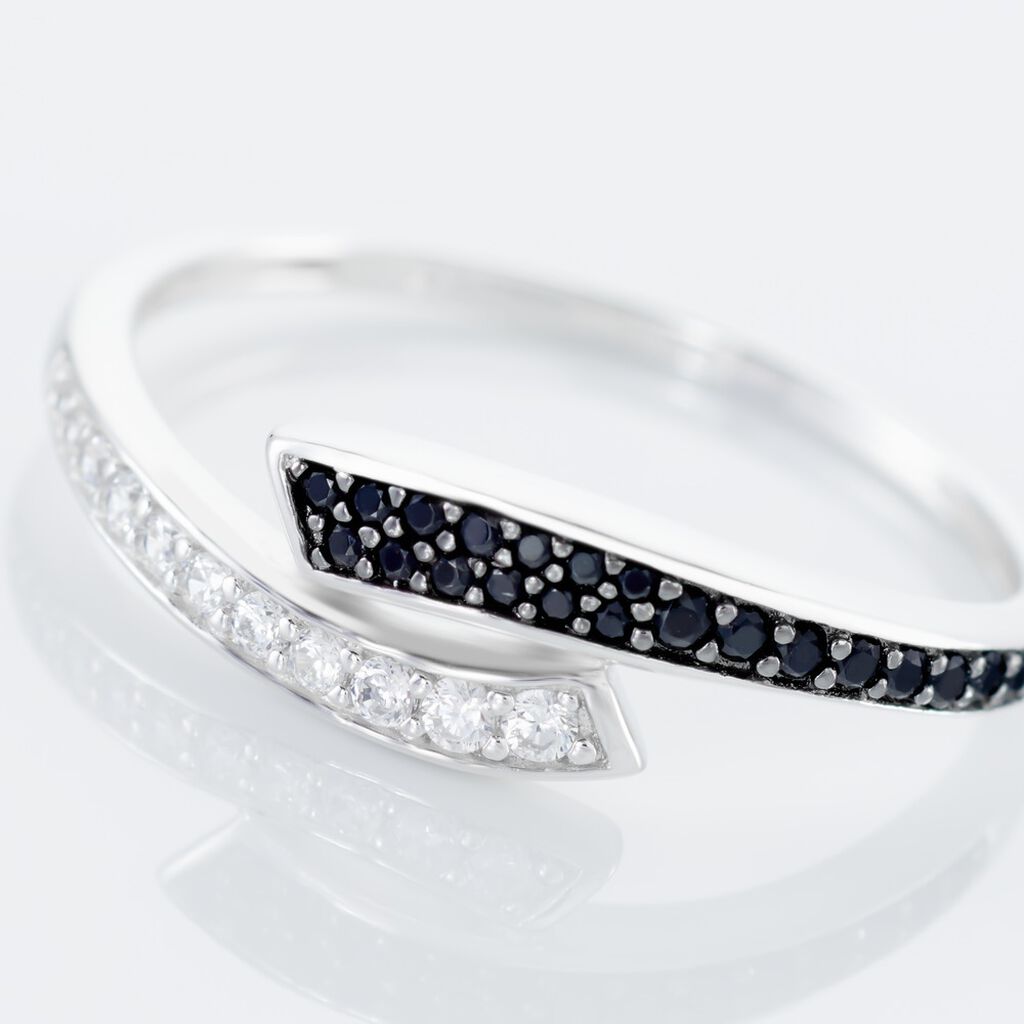 Bague Argent Blanc Agafya Oxydes De Zirconium - Bagues avec pierre Femme | Histoire d&rsquo;Or