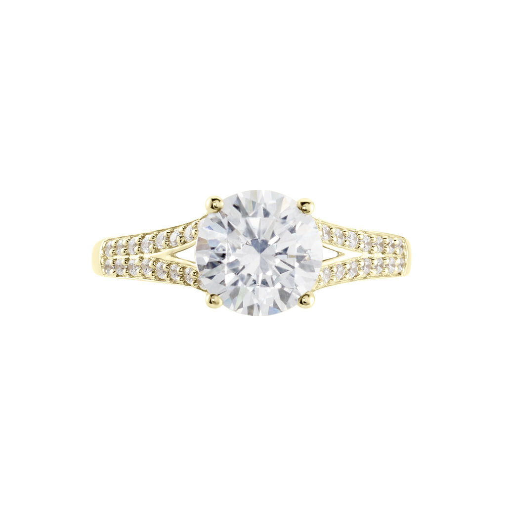 Bague Or Jaune Carolina Oxyde De Zirconium - Bagues solitaires Femme | Histoire d’Or