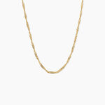 Collier Imanie Maille Singapour Argent Dor&eacute; A L'Or 750/1000 - Bijoux sans pierre Femme | Histoire d&rsquo;Or