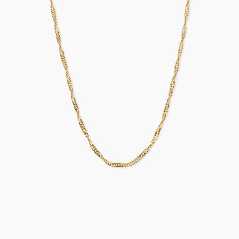 Collier Imanie Maille Singapour Argent Dor&eacute; A L'Or 750/1000 - Bijoux sans pierre Femme | Histoire d&rsquo;Or