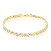 Bracelet Jerry Maille Corde 3 Rangs Or Bicolore