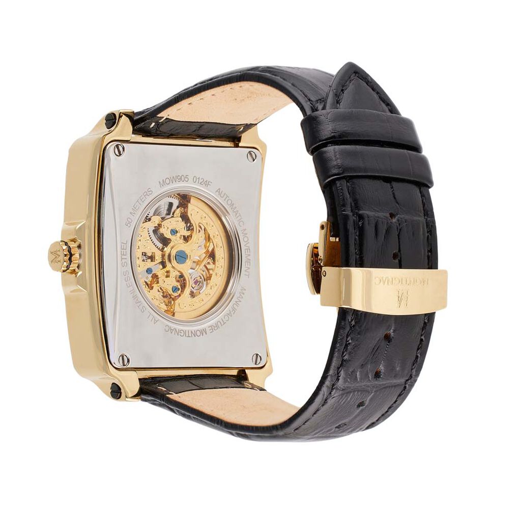 Montre Montignac Square Automatique Doré - Montres Homme | Histoire d’Or