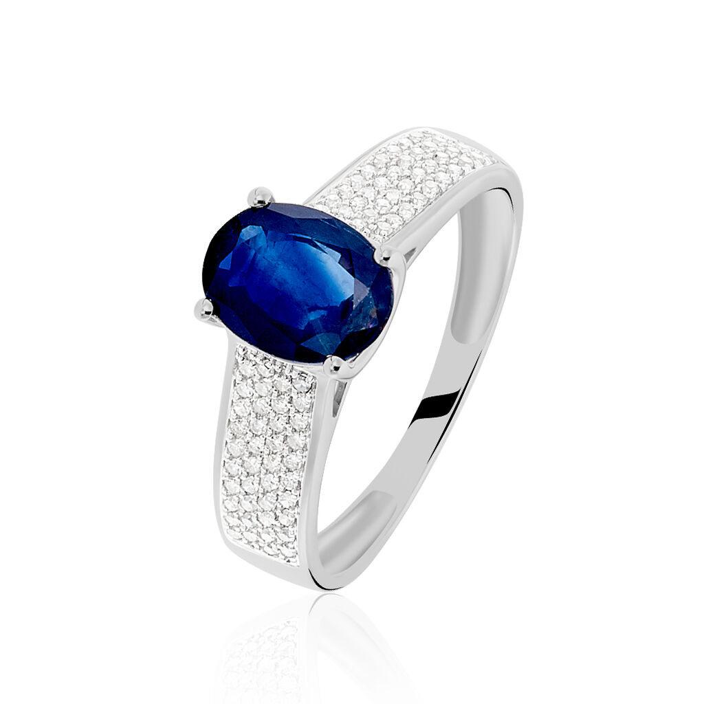 Bague Crista Or Blanc Saphir Et Diamant - Bagues solitaires Femme | Histoire d&rsquo;Or