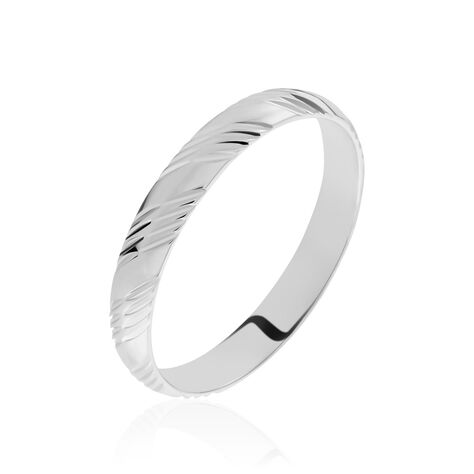 Alliance Hercule Striee Demi Jonc Classique Or Blanc - Alliances Famille | Histoire d’Or