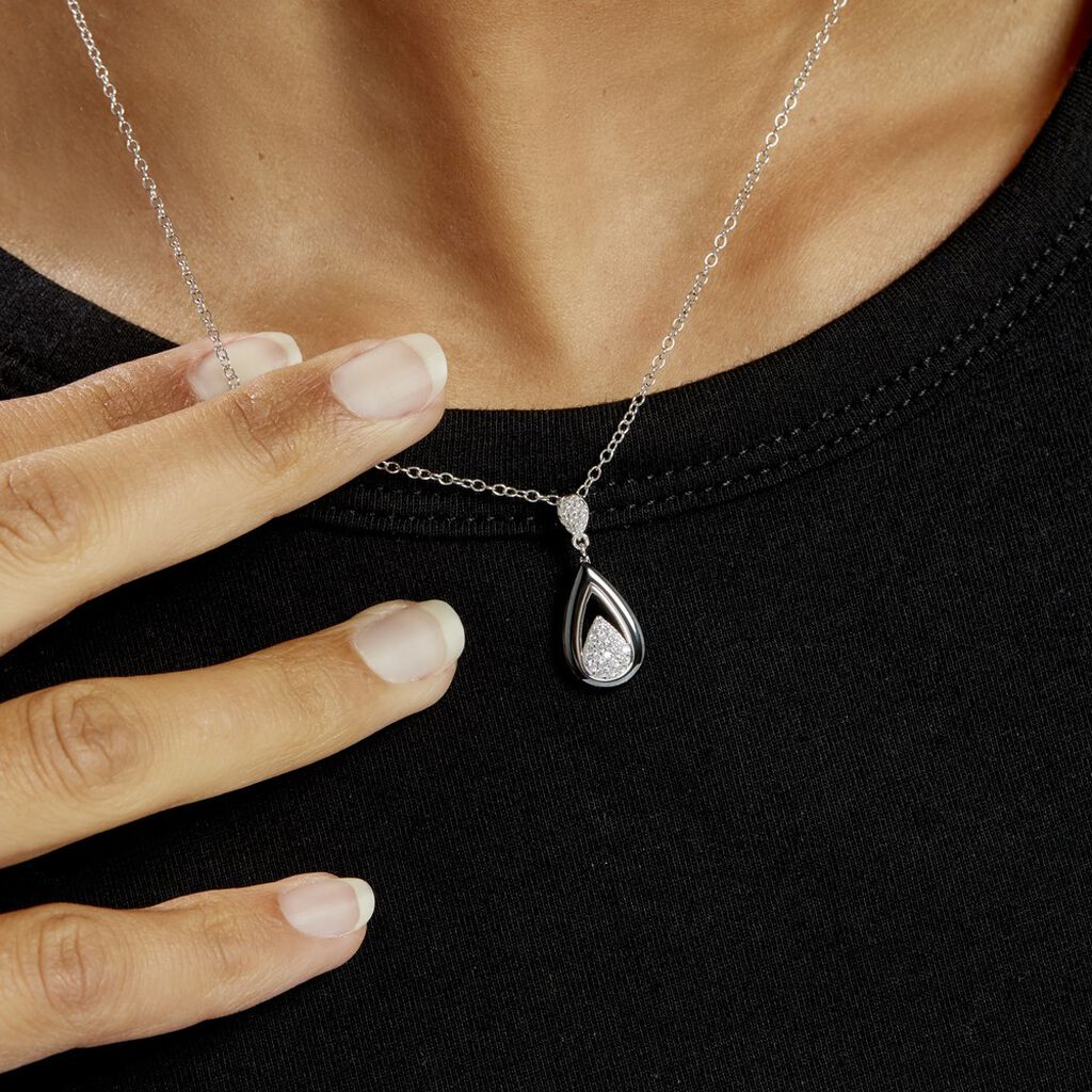 Collier Marina Cera Argent Blanc Céramique Et Oxyde De Zirconium - Colliers Femme | Histoire d’Or