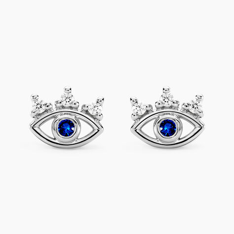 Boucles D'oreilles Puces Hina Argent Blanc Oxyde De Zirconium - Boucles d'oreilles fantaisie Femme | Histoire d’Or