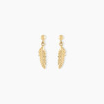 Boucles D'oreilles Pendantes Bartolomea Feuille Or Jaune - Boucles d'oreilles pendantes Femme | Histoire d&rsquo;Or