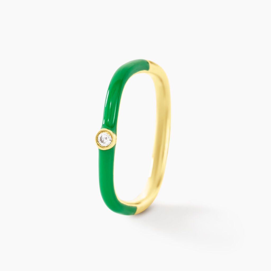Bague Infini Pop Argent Jaune Oxyde De Zirconium - Bagues solitaires Femme | Histoire d’Or