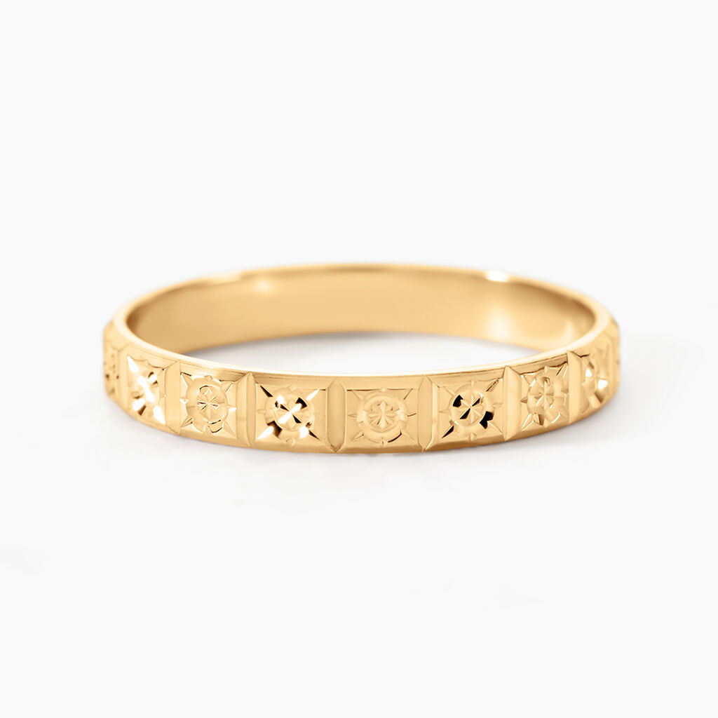 Alliance Marya Carree Diamantee Ruban Plat Or Jaune - Alliances Unisex | Histoire d&rsquo;Or