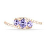 Bague Chloe Or Rose Amethyste Et Oxyde De Zirconium - Bagues solitaires Femme | Histoire d&rsquo;Or