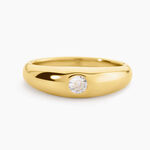 Bague Cyliane Acier Jaune Oxyde De Zirconium - Bagues de fian&ccedil;ailles ronde Femme | Histoire d&rsquo;Or