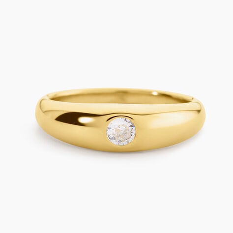 Bague Cyliane Acier Jaune Oxyde De Zirconium - Bagues solitaires Femme | Histoire d&rsquo;Or